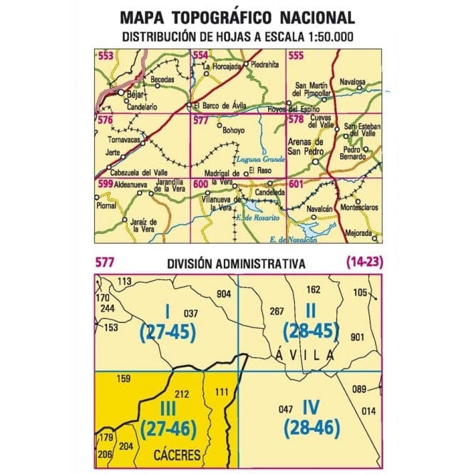 Carte topographique de l'Espagne n° 0578.3 - Sierra de Villanueva | CNIG - 1/25 00 carte de randonnée CNIG