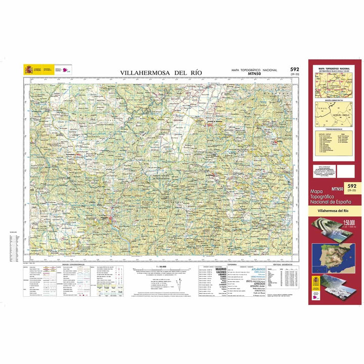 Carte topographique de l'Espagne n° 0592 - Villahermosa del Río | CNIG - 1/50 000 carte de randonnée CNIG