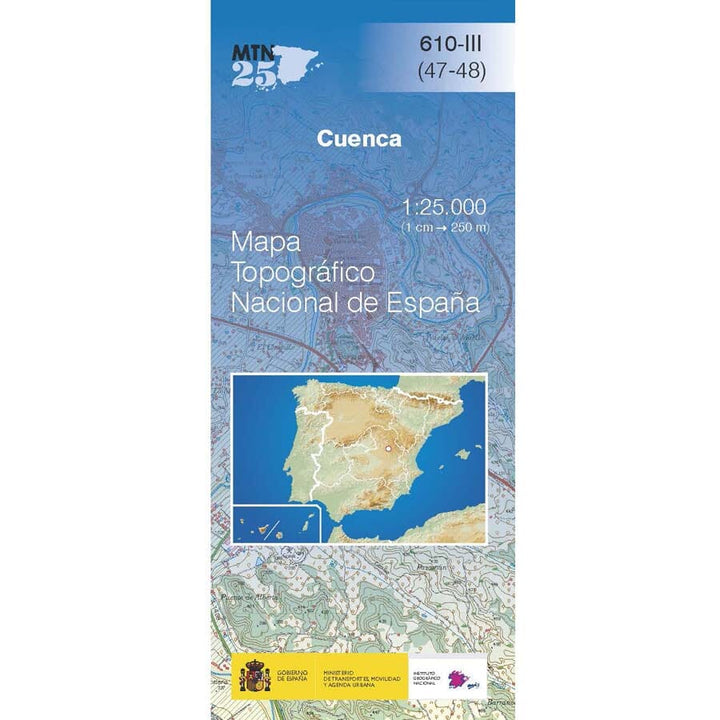 Carte topographique de l'Espagne n° 0610.3 - Cuenca | CNIG - 1/25 000 carte de randonnée CNIG Default Title