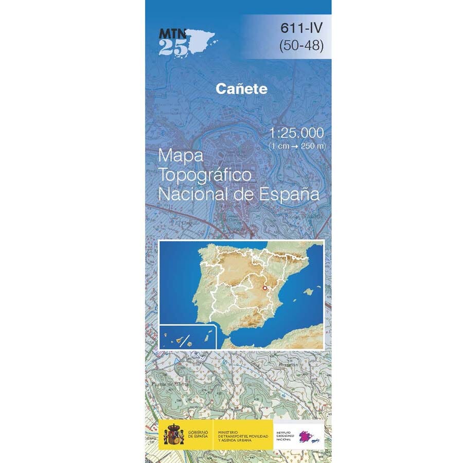 Carte topographique de l'Espagne n° 0611.4 - Cañete | CNIG - 1/25 000 carte de randonnée CNIG Default Title
