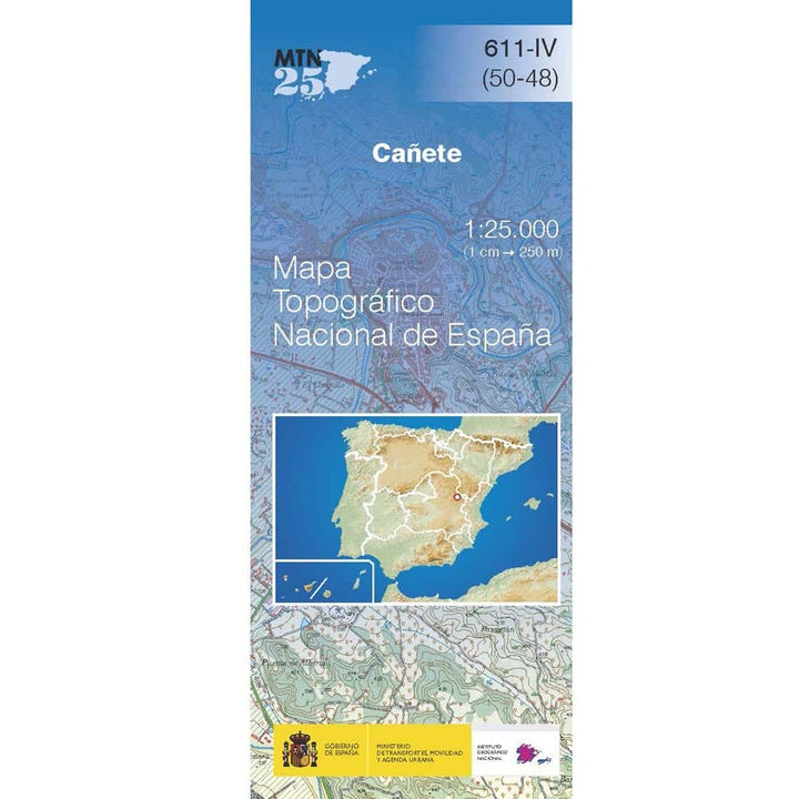 Carte topographique de l'Espagne n° 0611.4 - Cañete | CNIG - 1/25 000 carte de randonnée CNIG Default Title
