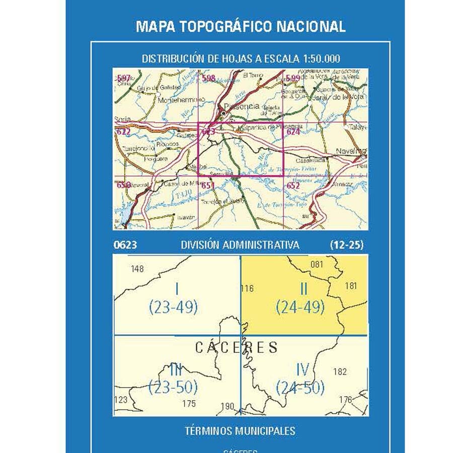 Carte topographique de l'Espagne n° 0623.2 - Valdeíñigos | CNIG - 1/25 000 carte pliée CNIG 