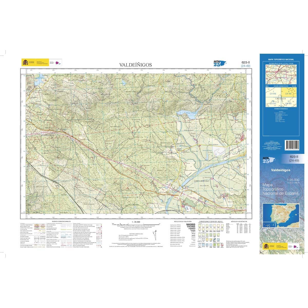 Carte topographique de l'Espagne n° 0623.2 - Valdeíñigos | CNIG - 1/25 000 carte de randonnée CNIG