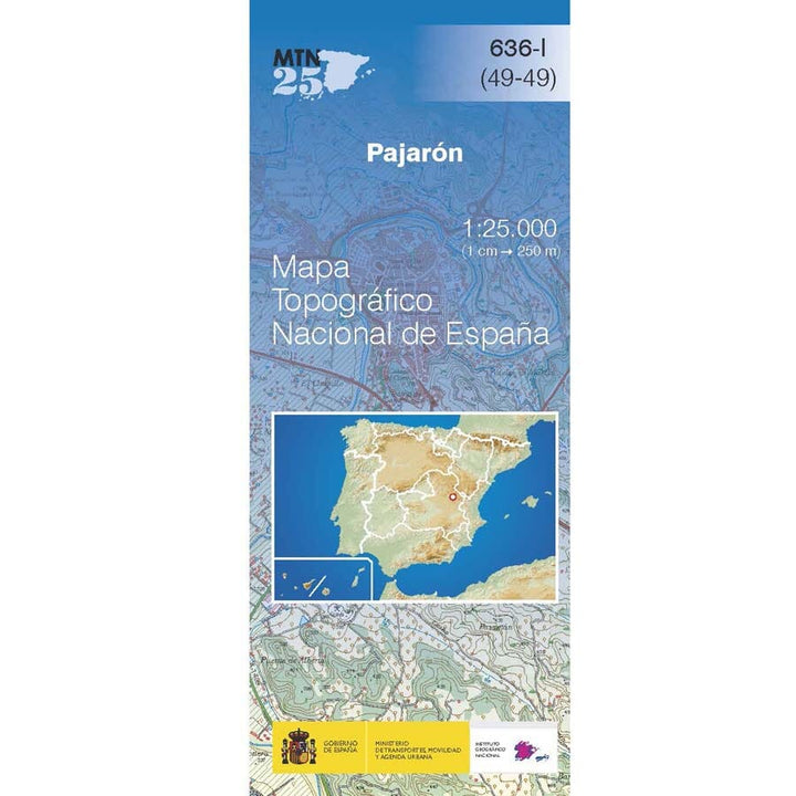 Carte topographique de l'Espagne n° 0636.1 - Pajarón | CNIG - 1/25 000 carte de randonnée CNIG Default Title