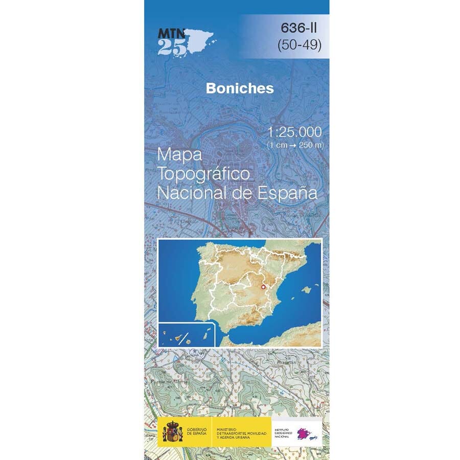 Carte topographique de l'Espagne n° 0636.2 - Boniches | CNIG - 1/25 000 carte de randonnée CNIG Default Title