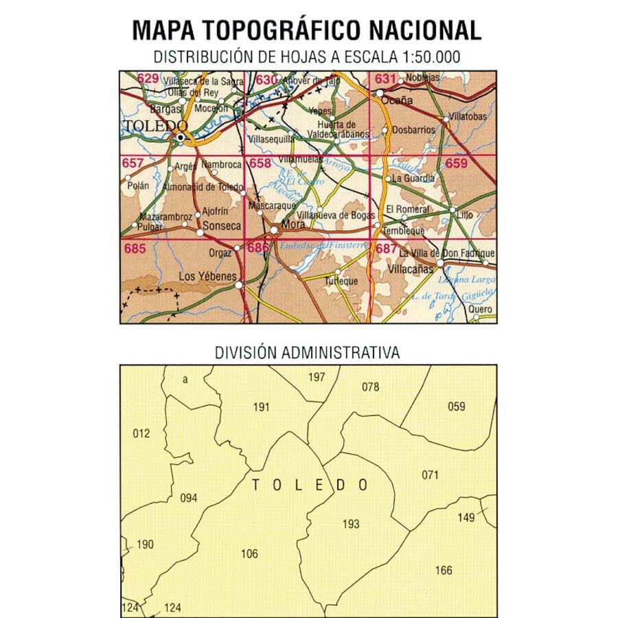 Carte topographique de l'Espagne n° 0658 - Mora | CNIG - 1/50 000 carte de randonnée CNIG