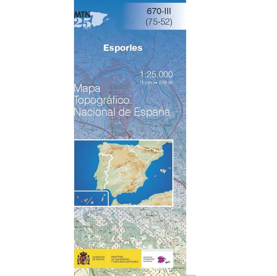 Carte topographique de l'Espagne n° 0670.3 - Esporles (Majorque) | CNIG - 1/25 000 carte de randonnée CNIG 
