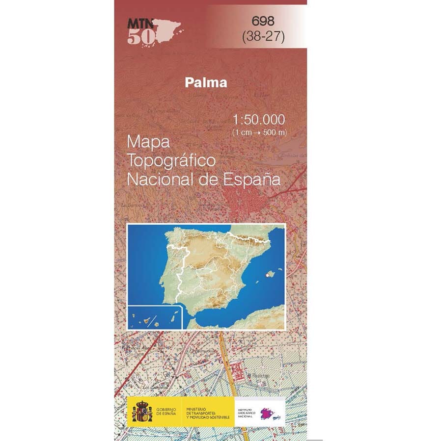 Carte topographique de l'Espagne n° 0698 - Palma (Mallorca) | CNIG - 1/50 000 carte de randonnée CNIG 