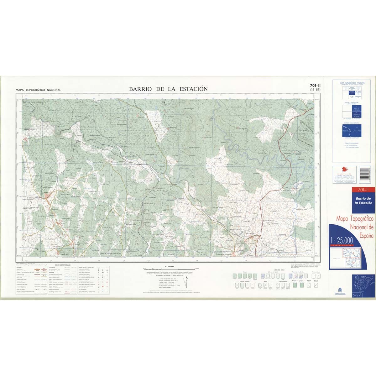 Carte topographique de l'Espagne n° 0701.2 - Barrio de la Estación | CNIG - 1/25 000 carte de randonnée CNIG
