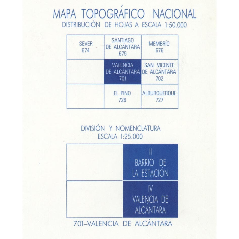 Carte topographique de l'Espagne n° 0701.2 - Barrio de la Estación | CNIG - 1/25 000 carte de randonnée CNIG