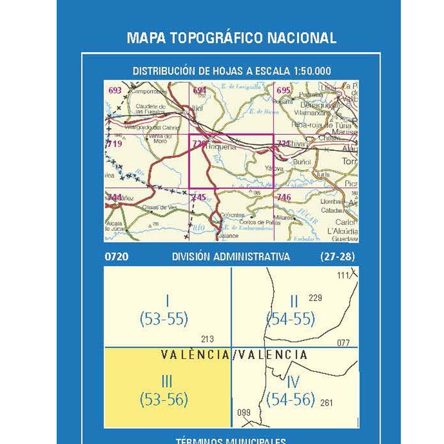 Carte topographique de l'Espagne n° 0720.3 - Hortunas | CNIG - 1/25 000 carte de randonnée CNIG