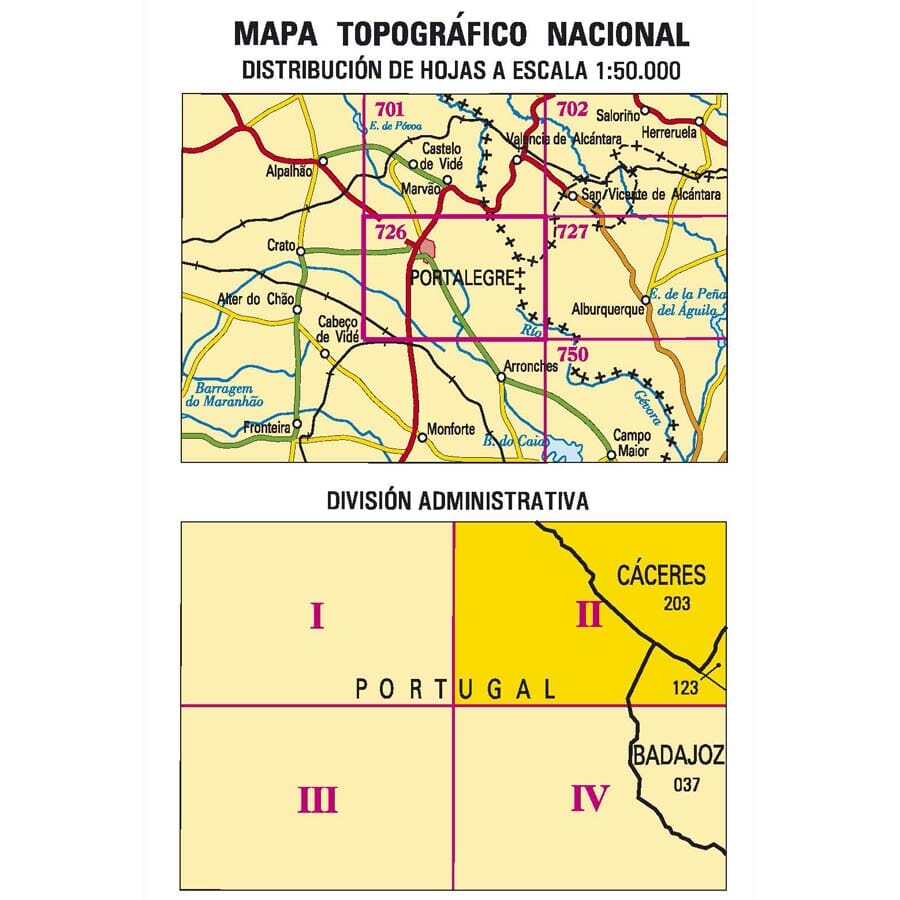 Carte topographique de l'Espagne n° 0726.2 - El Pino | CNIG - 1/25 000 carte de randonnée CNIG