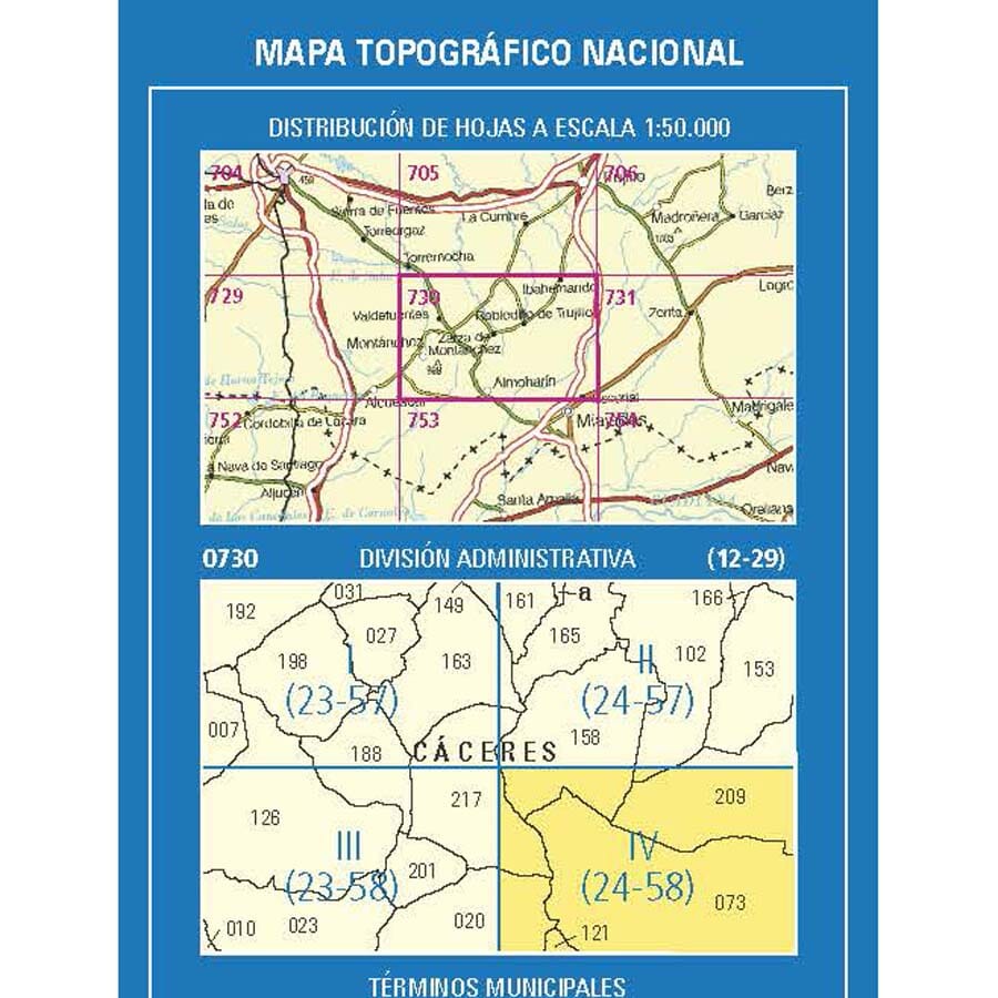 Carte topographique de l'Espagne n° 0730.4 - Escurial | CNIG - 1/25 000 carte de randonnée CNIG