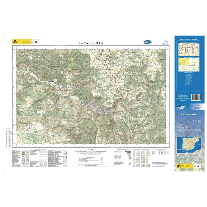 Carte topographique de l'Espagne n° 0745.1 - La Cabezuela | CNIG - 1/25 000 carte de randonnée CNIG