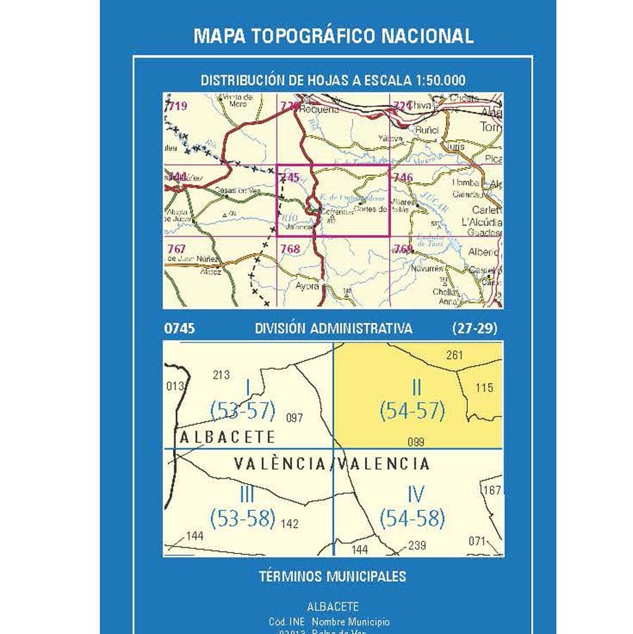 Carte topographique de l'Espagne n° 0745.2 - El Oro | CNIG - 1/25 000 carte de randonnée CNIG