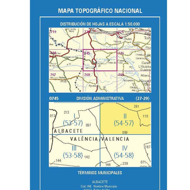 Carte topographique de l'Espagne n° 0745.2 - El Oro | CNIG - 1/25 000 carte de randonnée CNIG