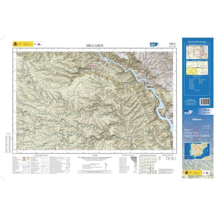 Carte topographique de l'Espagne n° 0746.3 - Millares | CNIG - 1/25 000 carte de randonnée CNIG