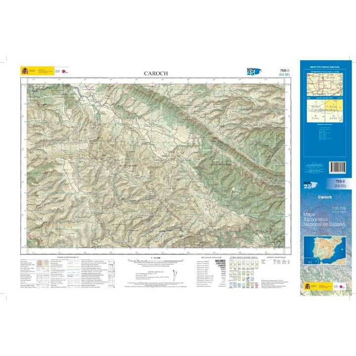 Carte topographique de l'Espagne n° 0768.2 - Caroch | CNIG - 1/25 000 carte pliée CNIG 