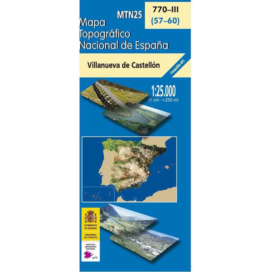 Carte topographique de l'Espagne n° 0770.3 - Vilanueva De Castellón | CNIG - 1/25 000 carte de randonnée CNIG