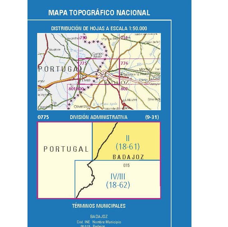 Carte topographique de l'Espagne n° 0775.2 - Valdebótoa | CNIG - 1/25 000 carte pliée CNIG 