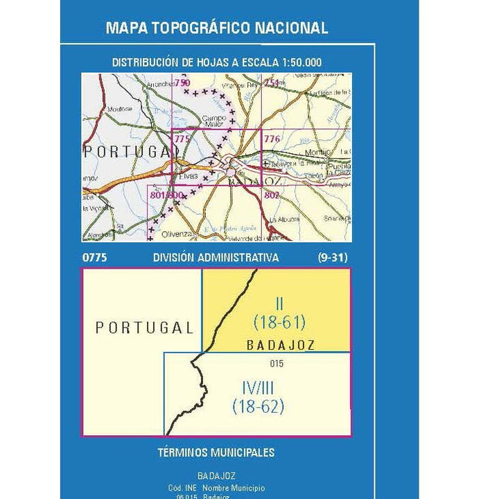 Carte topographique de l'Espagne n° 0775.2 - Valdebótoa | CNIG - 1/25 000 carte pliée CNIG 