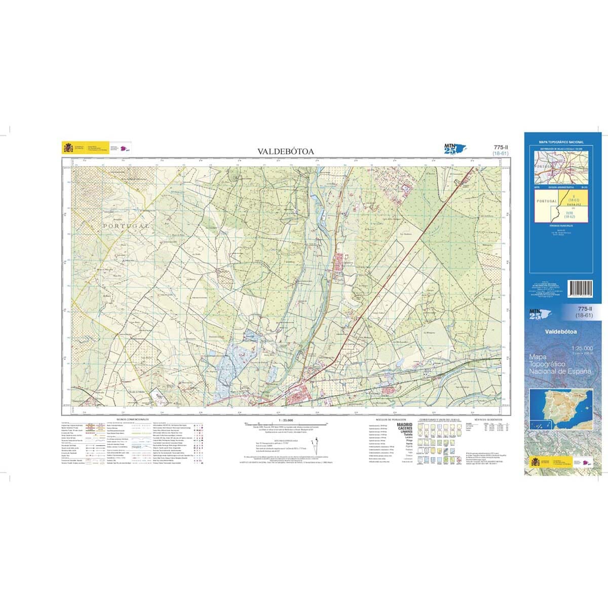 Carte topographique de l'Espagne n° 0775.2 - Valdebótoa | CNIG - 1/25 000 carte de randonnée CNIG