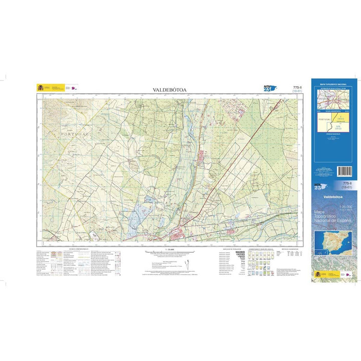 Carte topographique de l'Espagne n° 0775.2 - Valdebótoa | CNIG - 1/25 000 carte pliée CNIG 