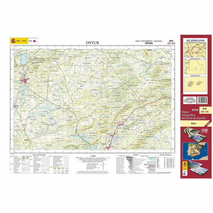 Carte topographique de l'Espagne n° 0844 - Ontur | CNIG - 1/50 000 carte de randonnée CNIG