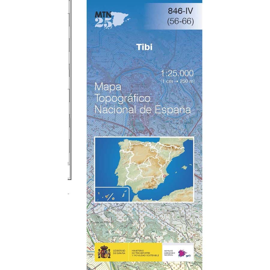 Carte topographique de l'Espagne n° 0846.4 - Tibi | CNIG - 1/25 000 carte de randonnée CNIG 