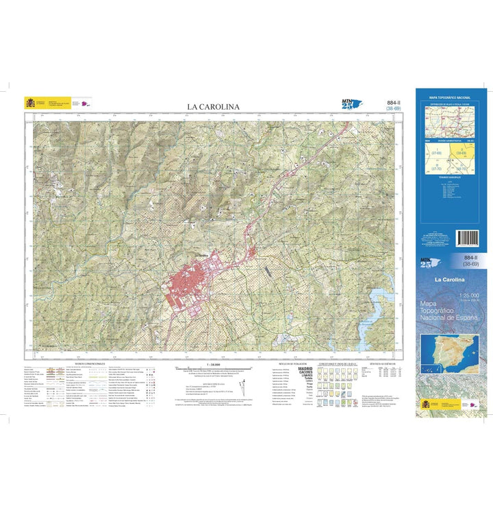 Carte topographique de l'Espagne n° 0884.2 - La Carolina | CNIG - 1/25 000 carte de randonnée CNIG 