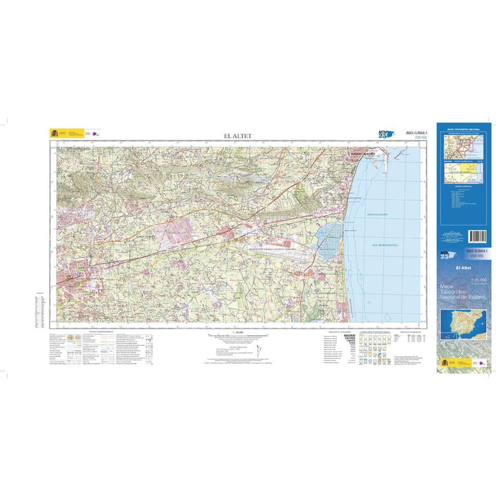 Carte topographique de l'Espagne n° 0893.2, 0894.1 - El Altet | CNIG - 1/25 000 carte de randonnée CNIG 
