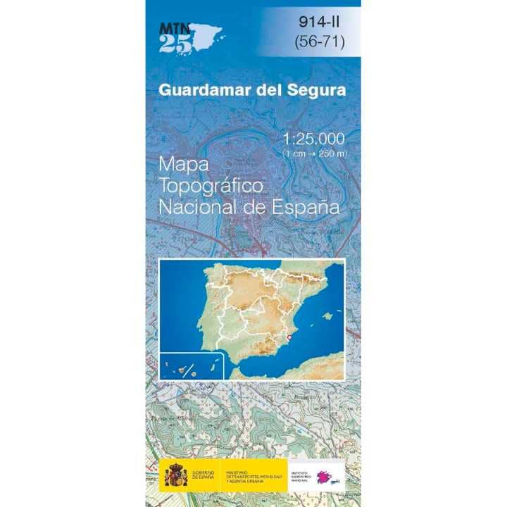 Carte topographique de l'Espagne n° 0914.2 - Guardamar de Segura | CNIG - 1/25 000 carte de randonnée CNIG