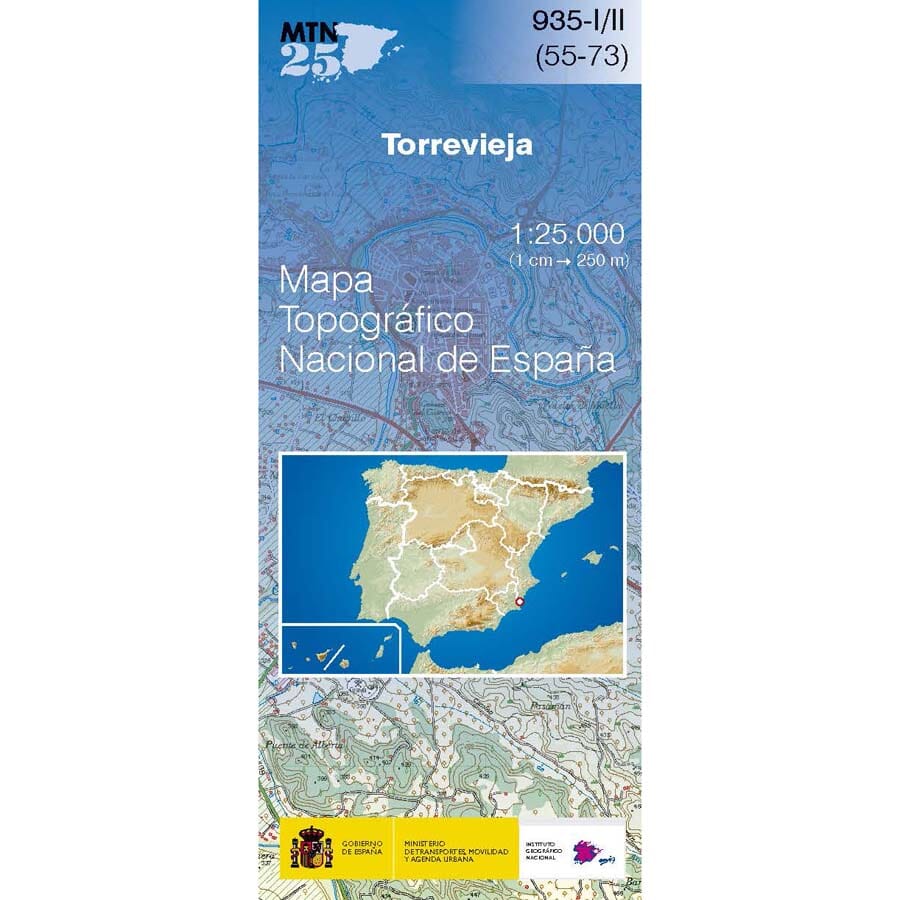 Carte topographique de l'Espagne n° 0935.1/2 - Torrevieja | CNIG - 1/25 000 carte de randonnée CNIG Default Title
