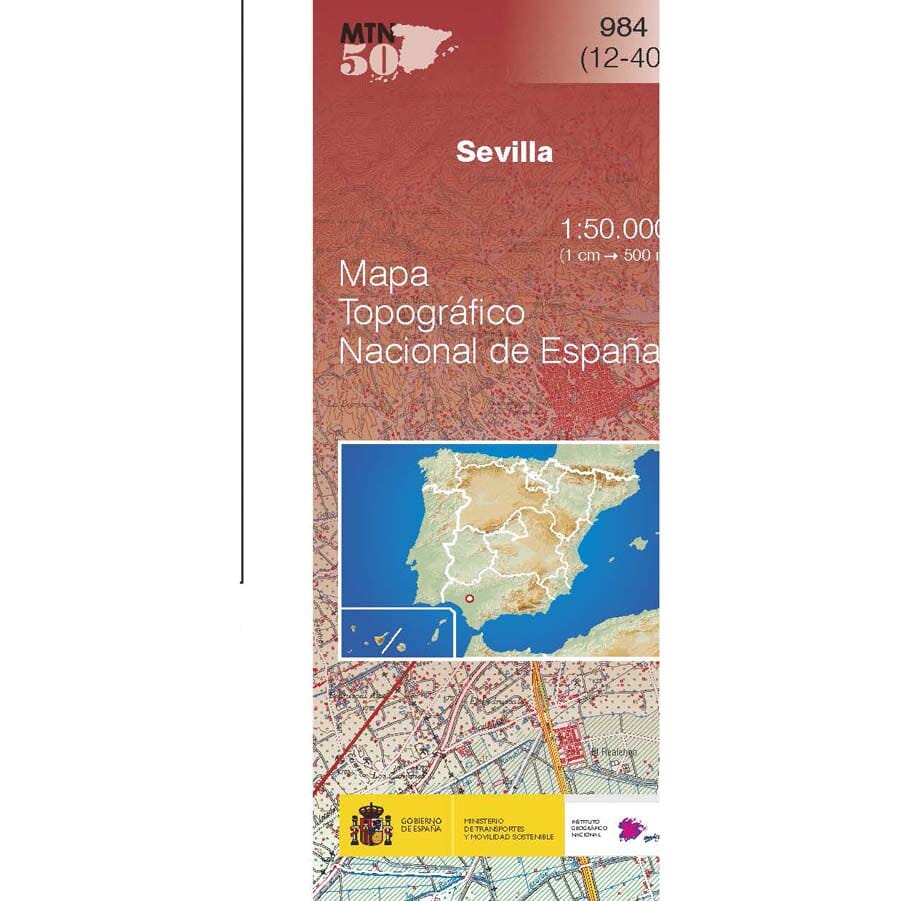 Carte topographique de l'Espagne n° 0984 - Sevilla | CNIG - 1/50 000 carte de randonnée CNIG 