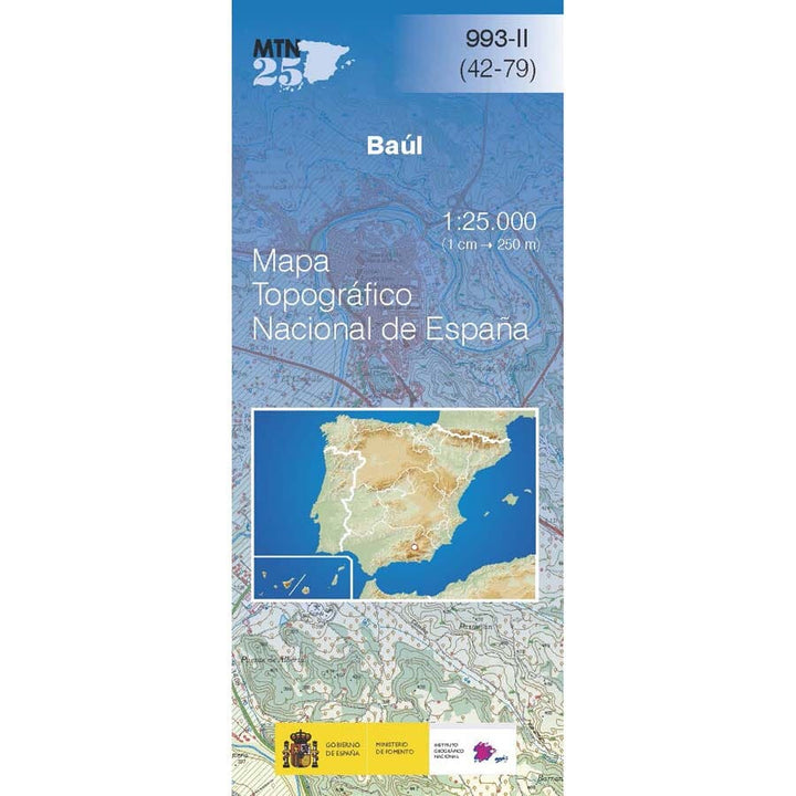 Carte topographique de l'Espagne n° 0993.2 - Baul | CNIG - 1/25 000 carte de randonnée CNIG