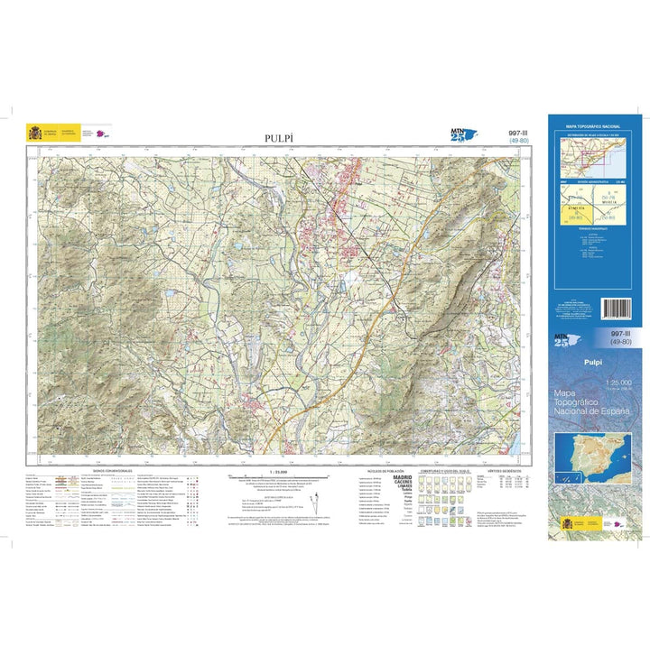 Carte topographique de l'Espagne n° 0997.3 - Pulpi | CNIG - 1/25 000 carte de randonnée CNIG