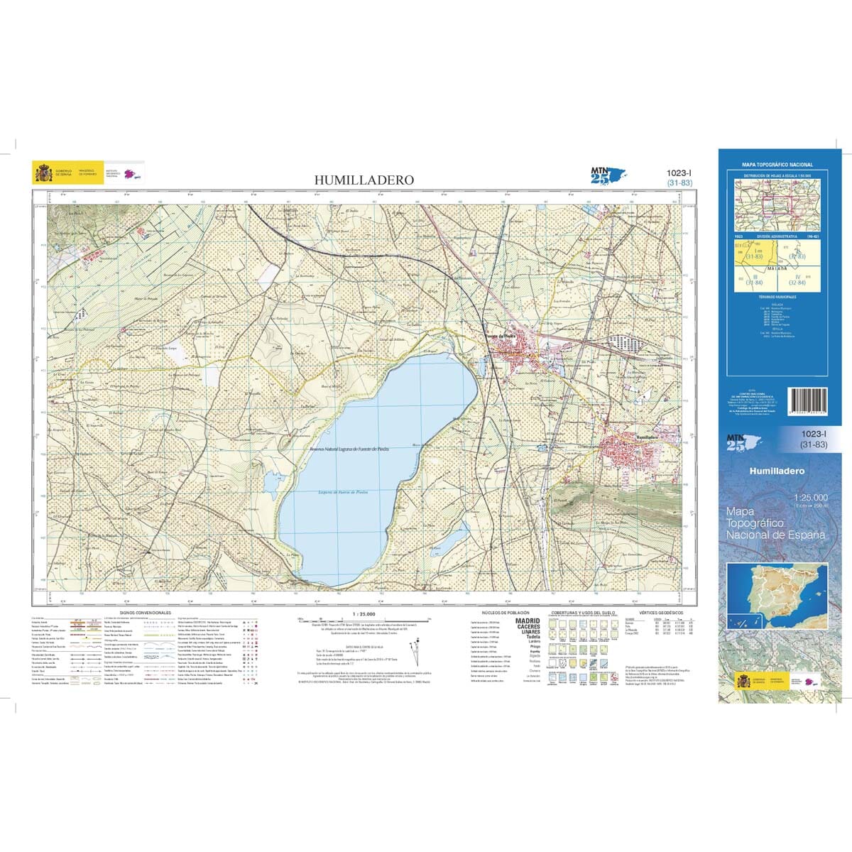 Carte topographique de l'Espagne n° 1023.1 - Humilladero | CNIG - 1/25 000 carte de randonnée CNIG