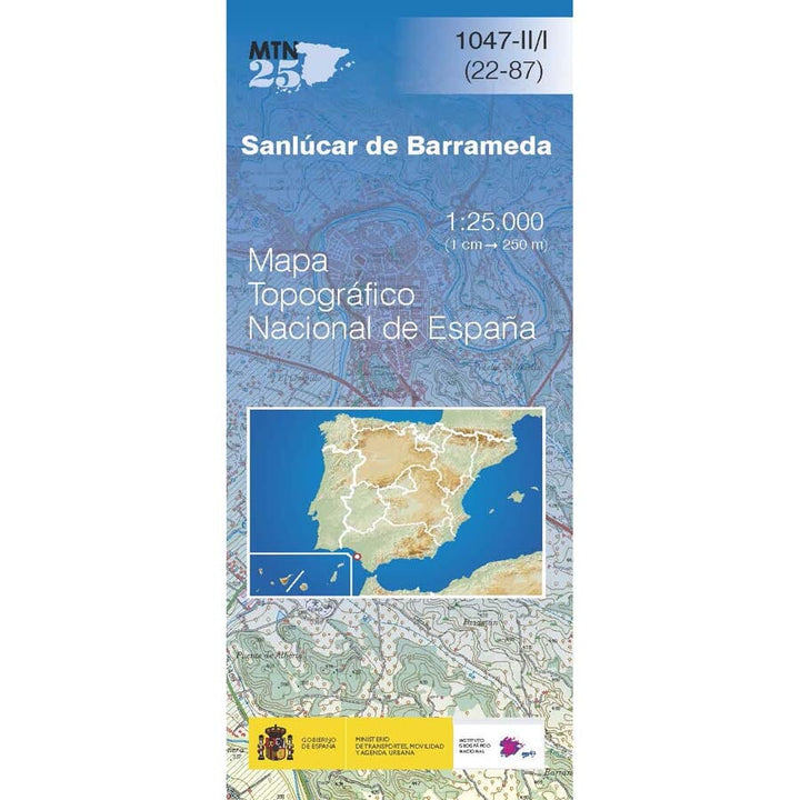 Carte topographique de l'Espagne n° 1047.2/1 - Sanlúcar de Barrameda | CNIG - 1/25 000 carte pliée CNIG 