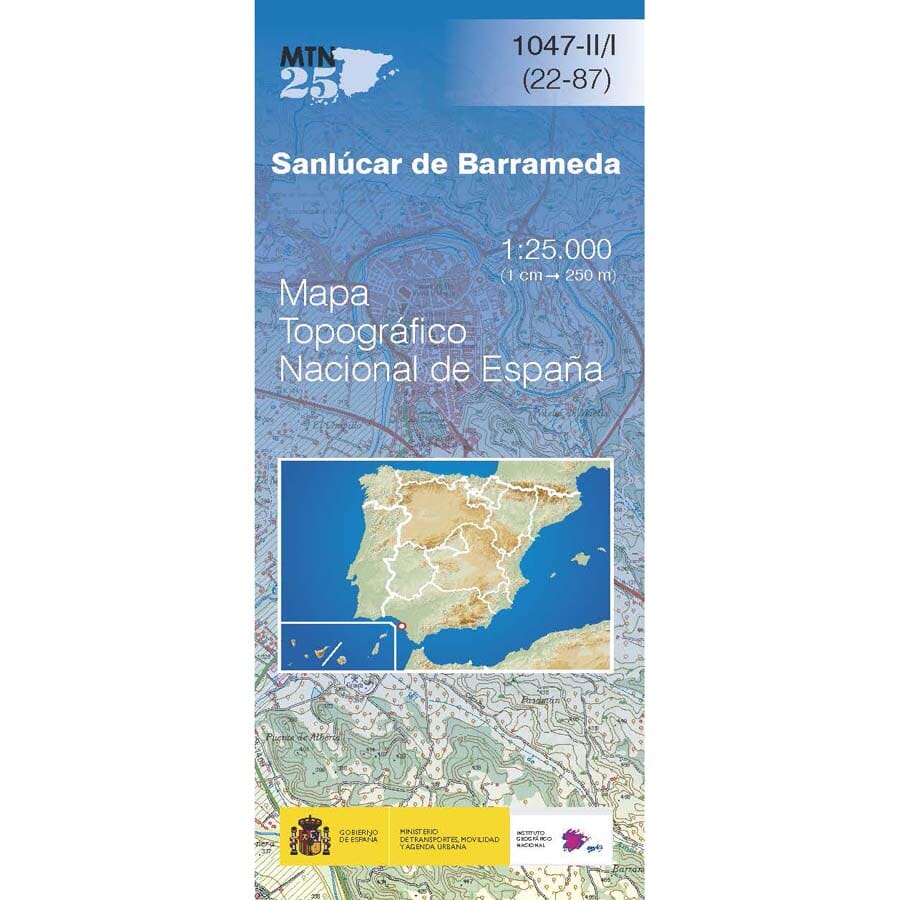 Carte topographique de l'Espagne n° 1047.2/1 - Sanlúcar de Barrameda | CNIG - 1/25 000 carte pliée CNIG 