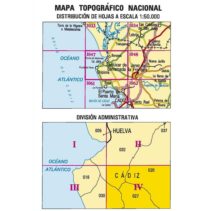 Carte topographique de l'Espagne n° 1047.4 - Las Tablas | CNIG - 1/25 000 carte pliée CNIG 