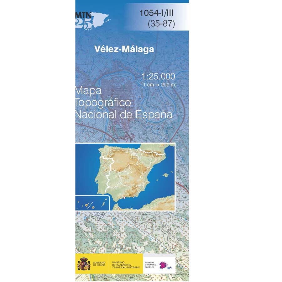 Carte topographique de l'Espagne n° 1054.1 & 1054.3 - Vélez-Málaga | CNIG - 1/25 000 carte de randonnée CNIG 