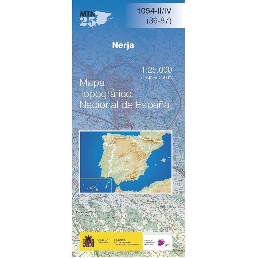 Carte topographique de l'Espagne n° 1054.2 & 1054.4 - Nerja | CNIG - 1/25 000 carte de randonnée CNIG 