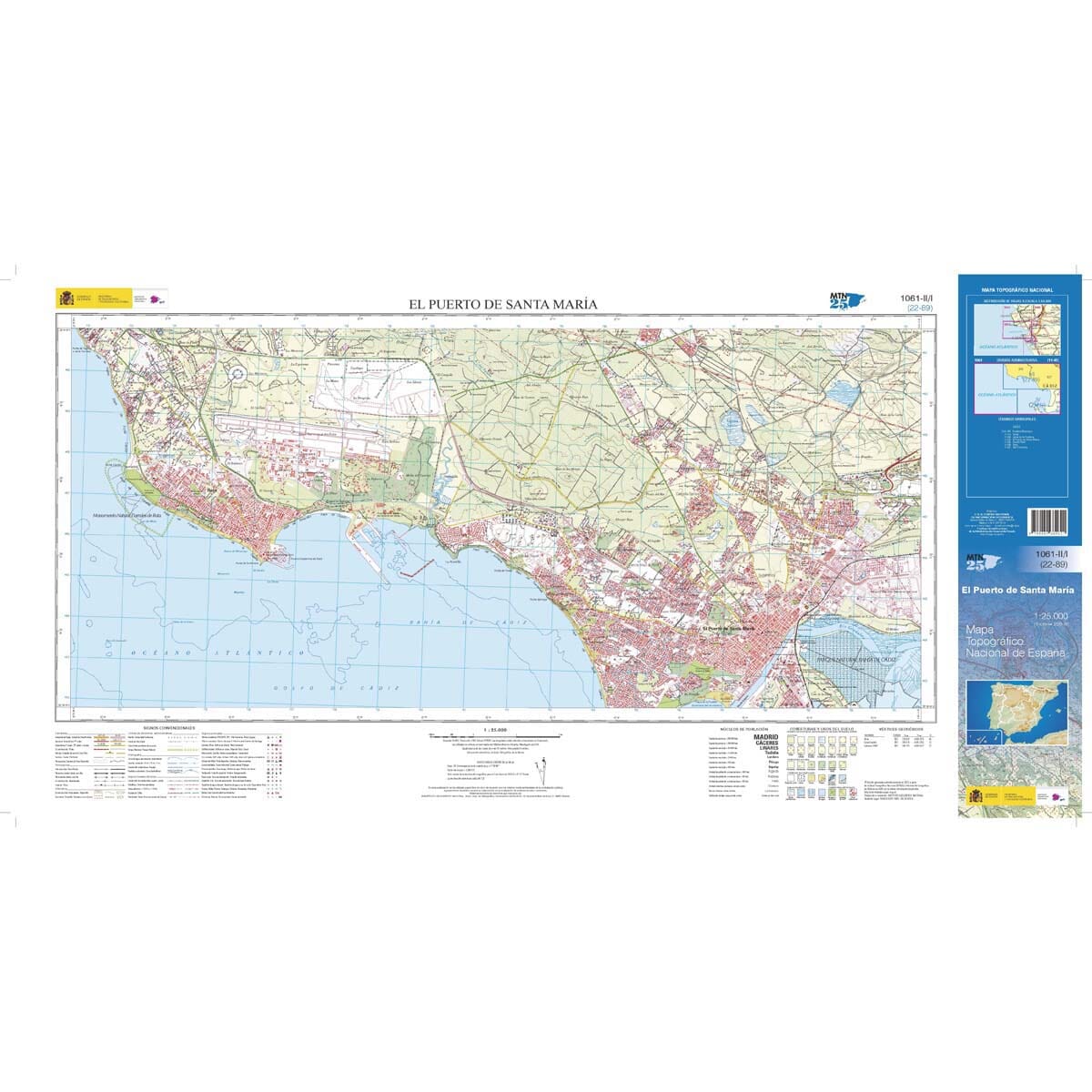Carte topographique de l'Espagne n° 1061.2 - El Puerto de Santa María | CNIG - 1/25 000 carte de randonnée CNIG