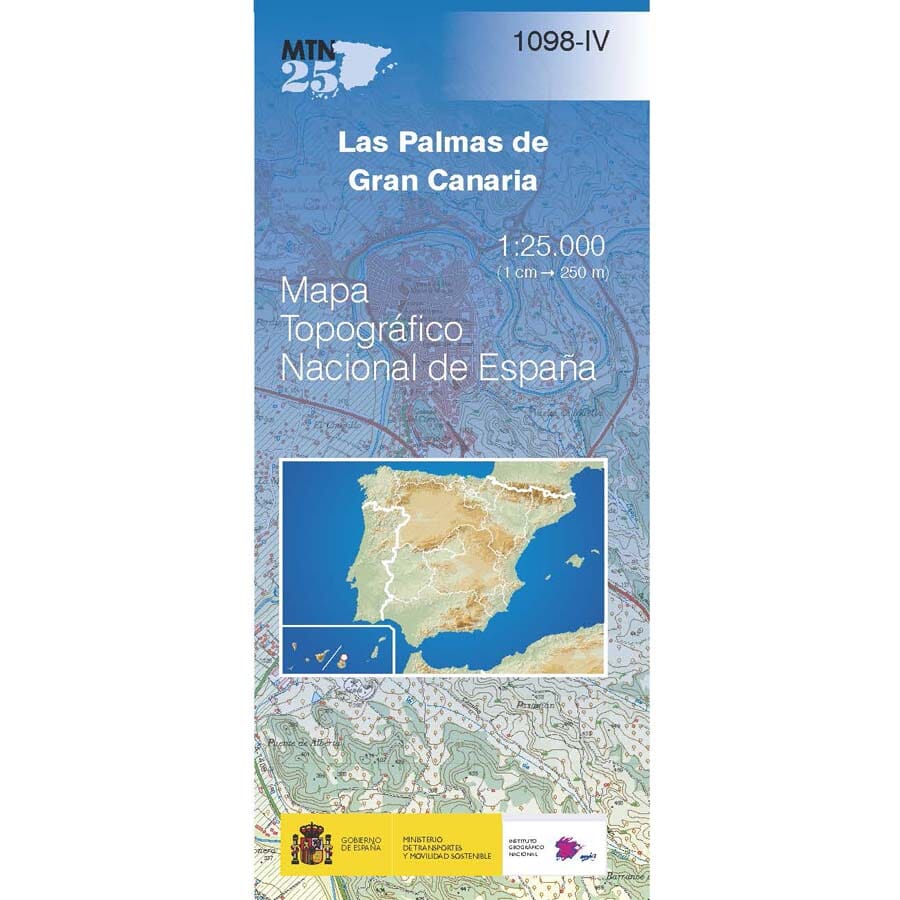 Carte topographique de l'Espagne n° 1098.4 - Las Palmas de Gran Canaria (Gran Canaria) | CNIG - 1/25 000 carte de randonnée CNIG