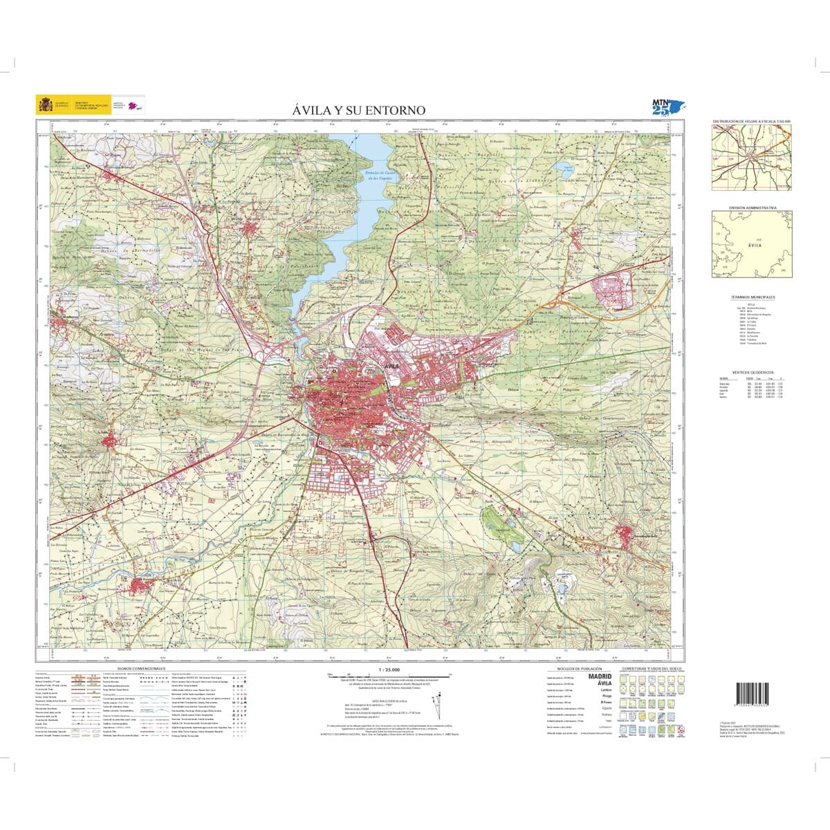Carte topographique de l'Espagne n° S-AVI - Ávila y su entorno especial | CNIG - 1/25 000 carte de randonnée CNIG