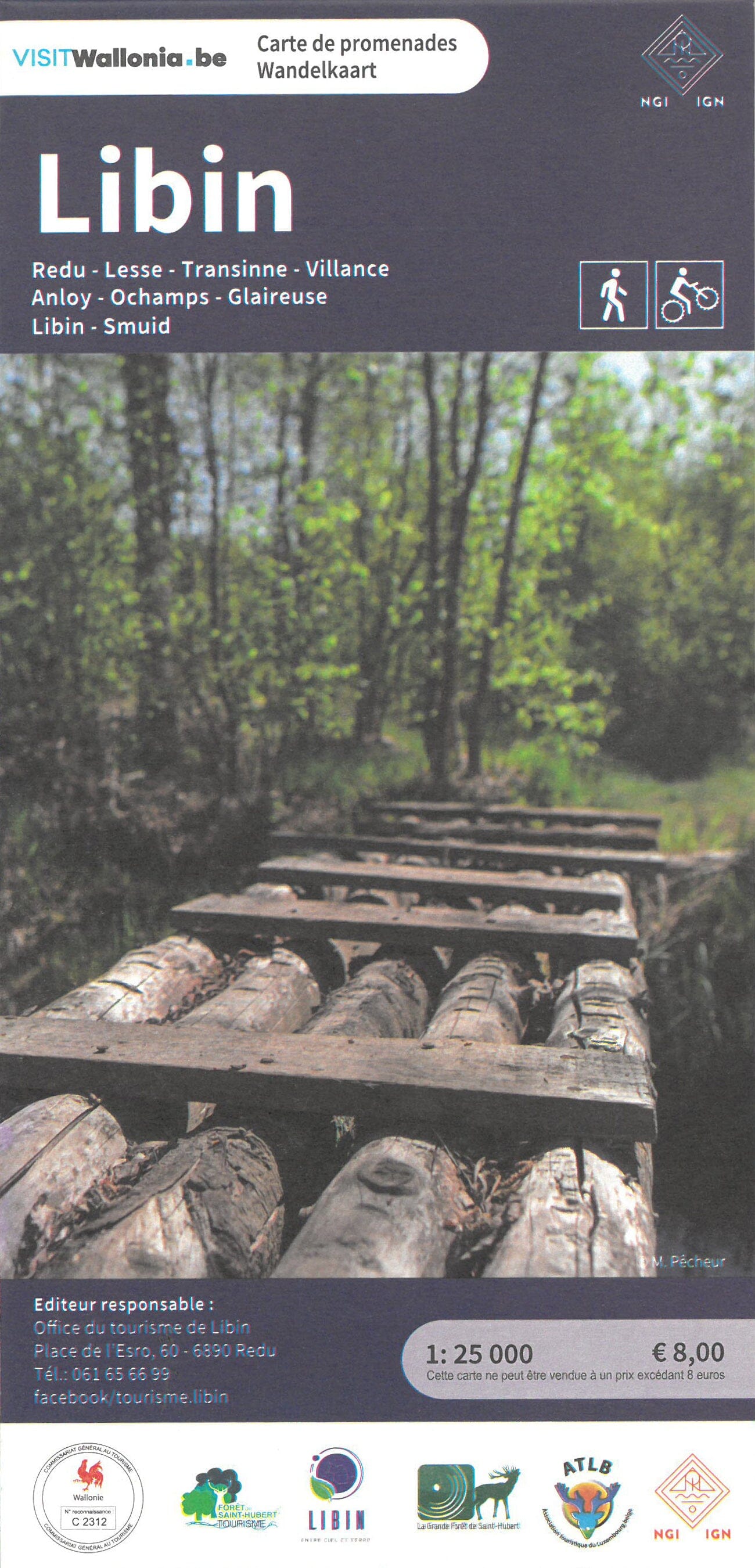 Carte topographique - Libin (Belgique) | NGI carte de randonnée IGN Belgique