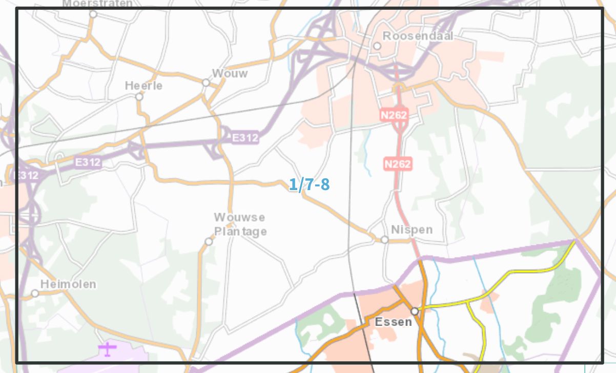 Carte topographique n° 01/7-8 - Essen (Belgique) | NGI topo 25 carte de randonnée IGN Belgique 