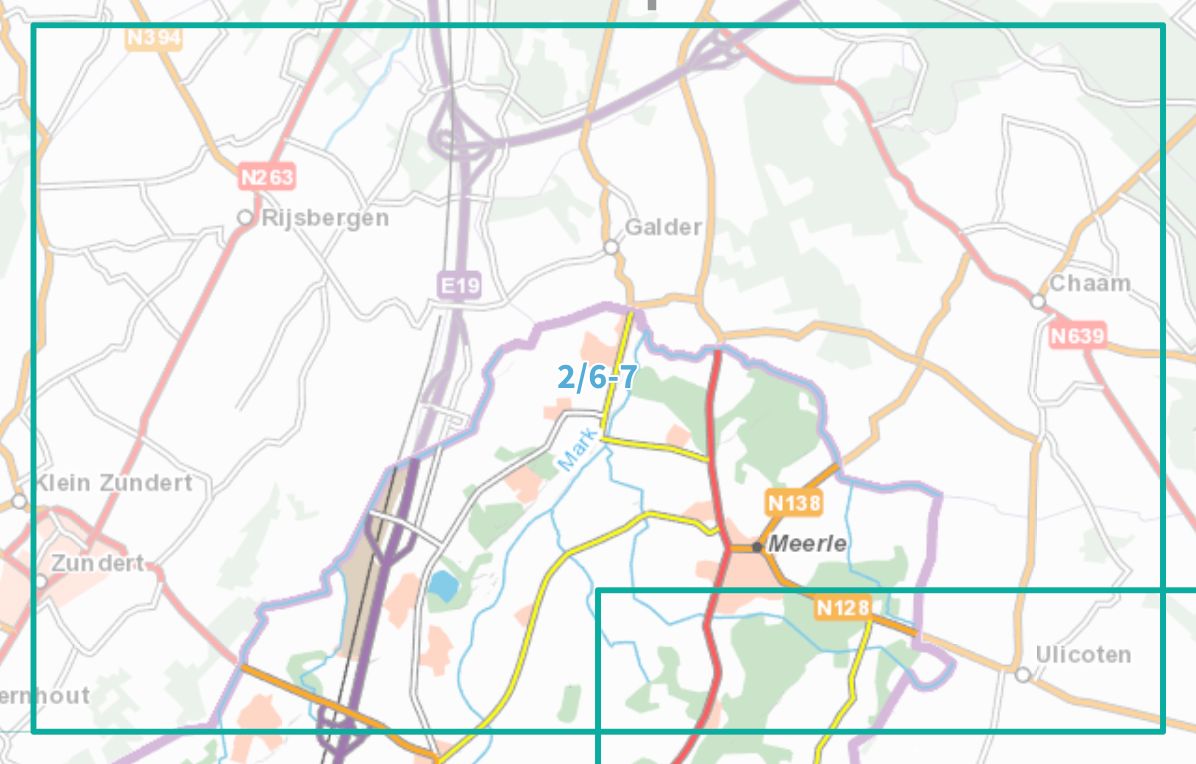 Carte topographique n° 02/6-7 - Meerle (Belgique) | NGI topo 25 carte de randonnée IGN Belgique 