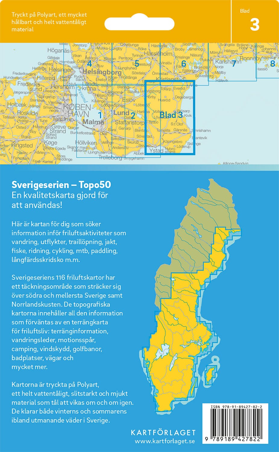 Carte topographique n° 03 - Simrishamn (Suède) | Norstedts - Sverigeserien carte de randonnée Norstedts