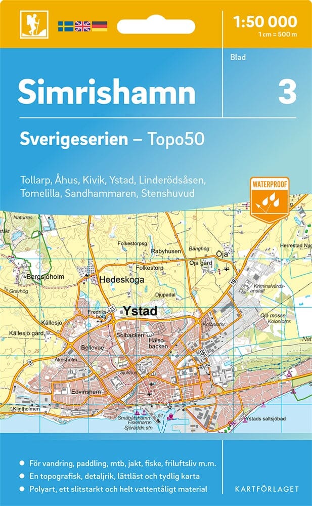 Carte topographique n° 03 - Simrishamn (Suède) | Norstedts - Sverigeserien carte de randonnée Norstedts